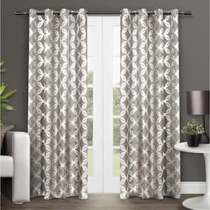 Modo Natural Ogee Light Filtering Grommet Top Curtain, 54 in. W x 96 in. L (Set of 2)