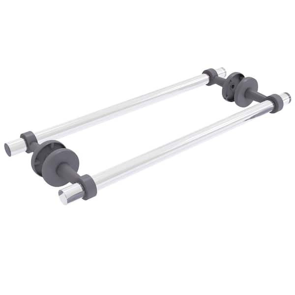 Allied Brass Clearview 18 in. Back to Back Shower Door Towel Bar in Matte Gray