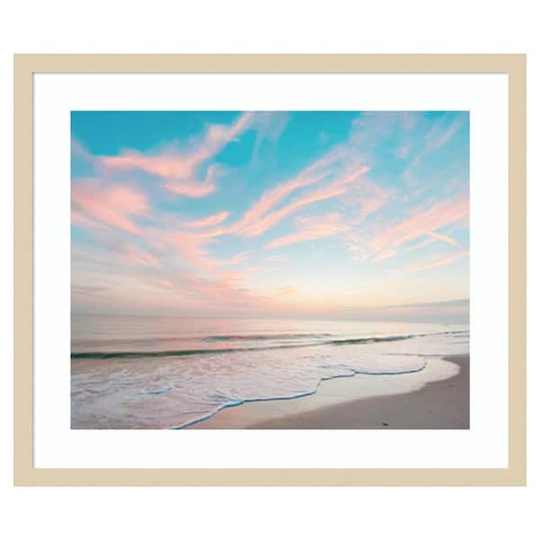 Amanti Art Cotton Candy Sky by Grafitee Studios 25 in. W x 21 in. H. Wood Framed Wall Art Print Framed in Brown