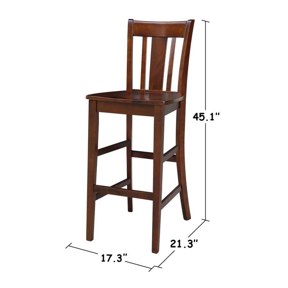 Espresso San Remo 30" Solid Wood Barstool