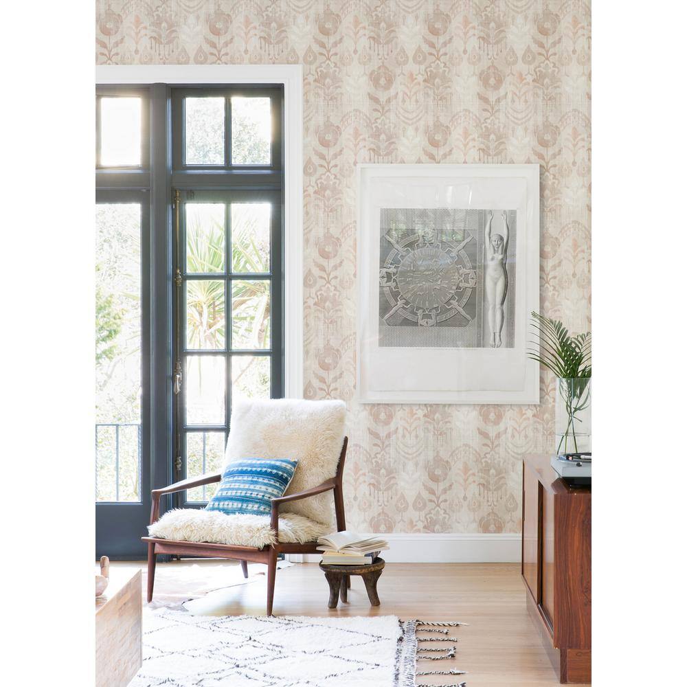 Pavord Pink and Taupe Floral Non-Woven Wallpaper Roll