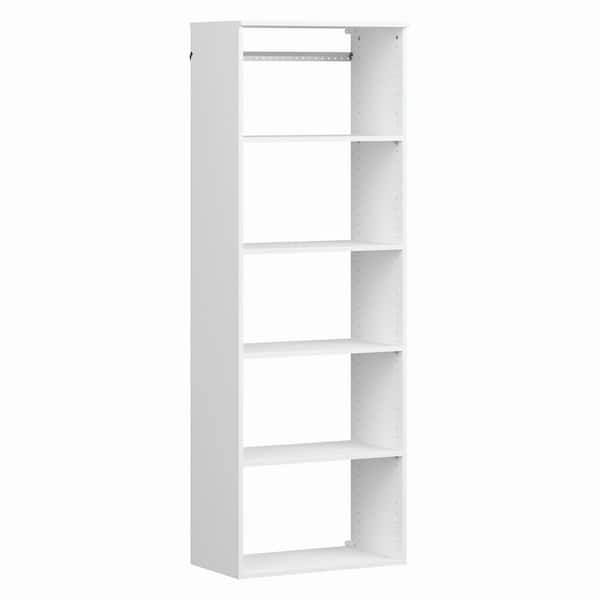 Style+ 25 in. W White Hanging Wood Closet Tower