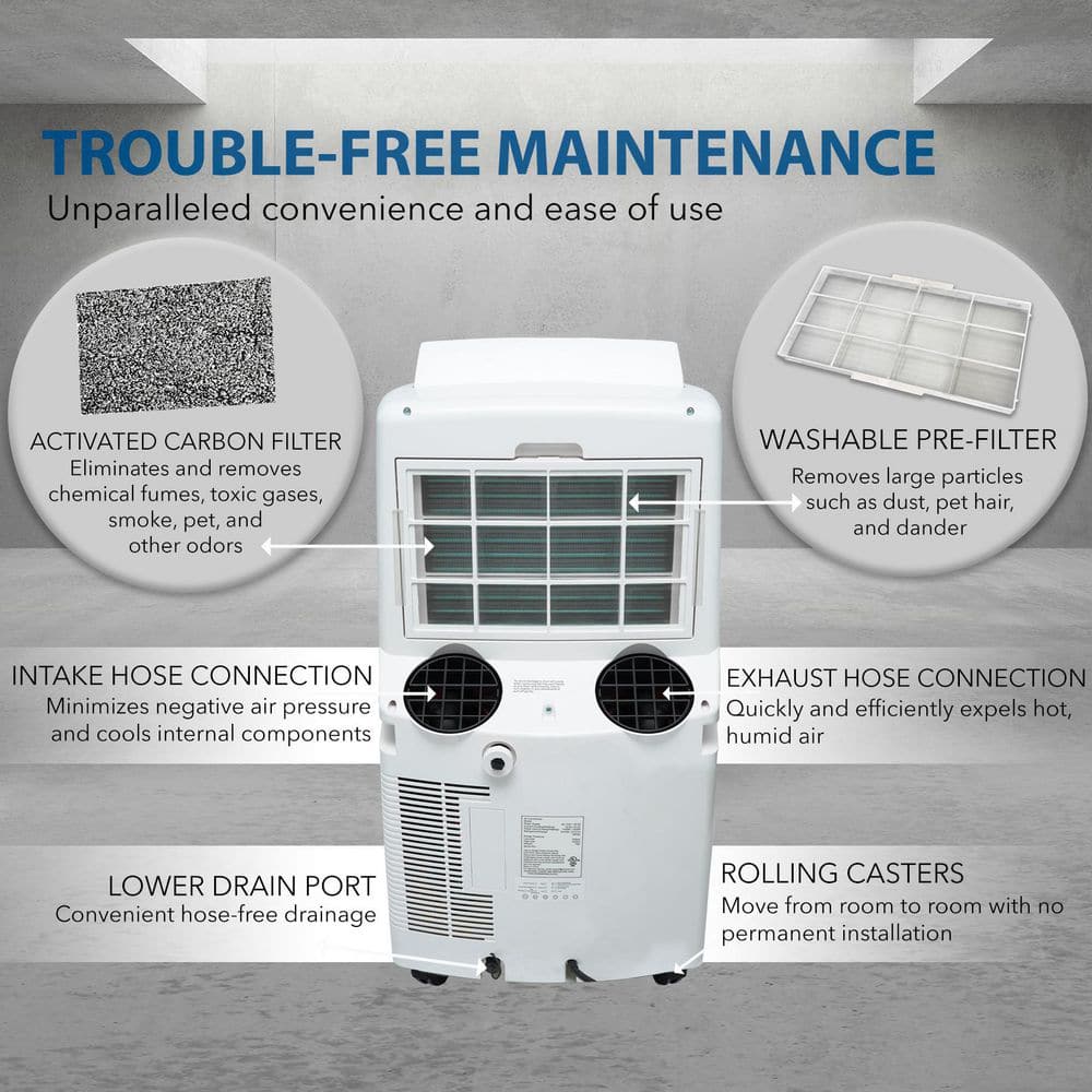 Frost White Mobile Air Conditioner and Heater with Remote