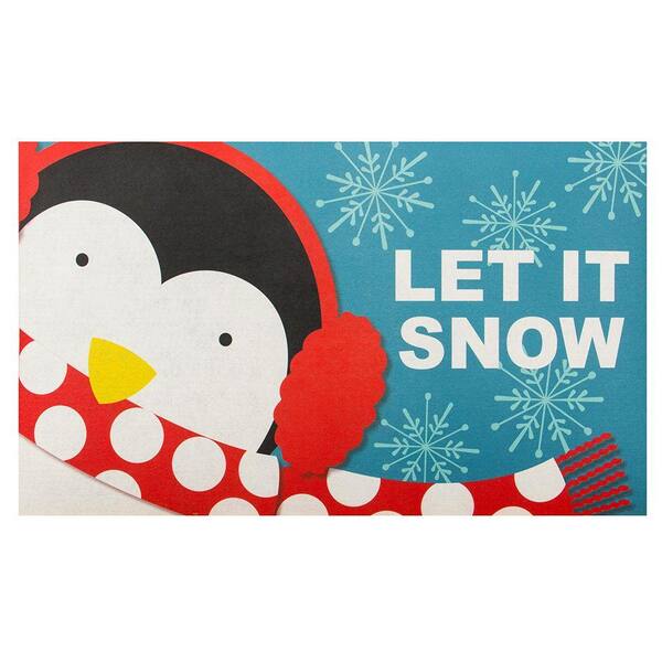 Home Accents Holiday Let it Snow Penguin 18 in. x 30 in. Door Mat