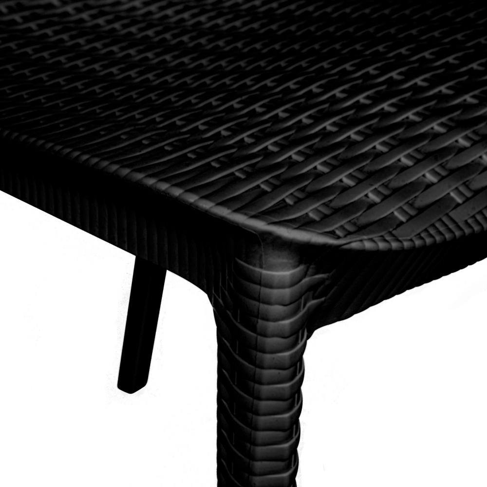 Kent 35'' Black Weave Design Polypropylene Outdoor Dining Chair - Set of 2