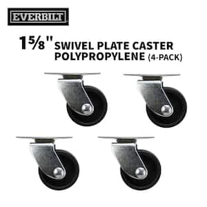 1-5/8 in. Black Plastic and Steel Swivel Plate Caster with 50 lb. Load Rating (4-Pack)