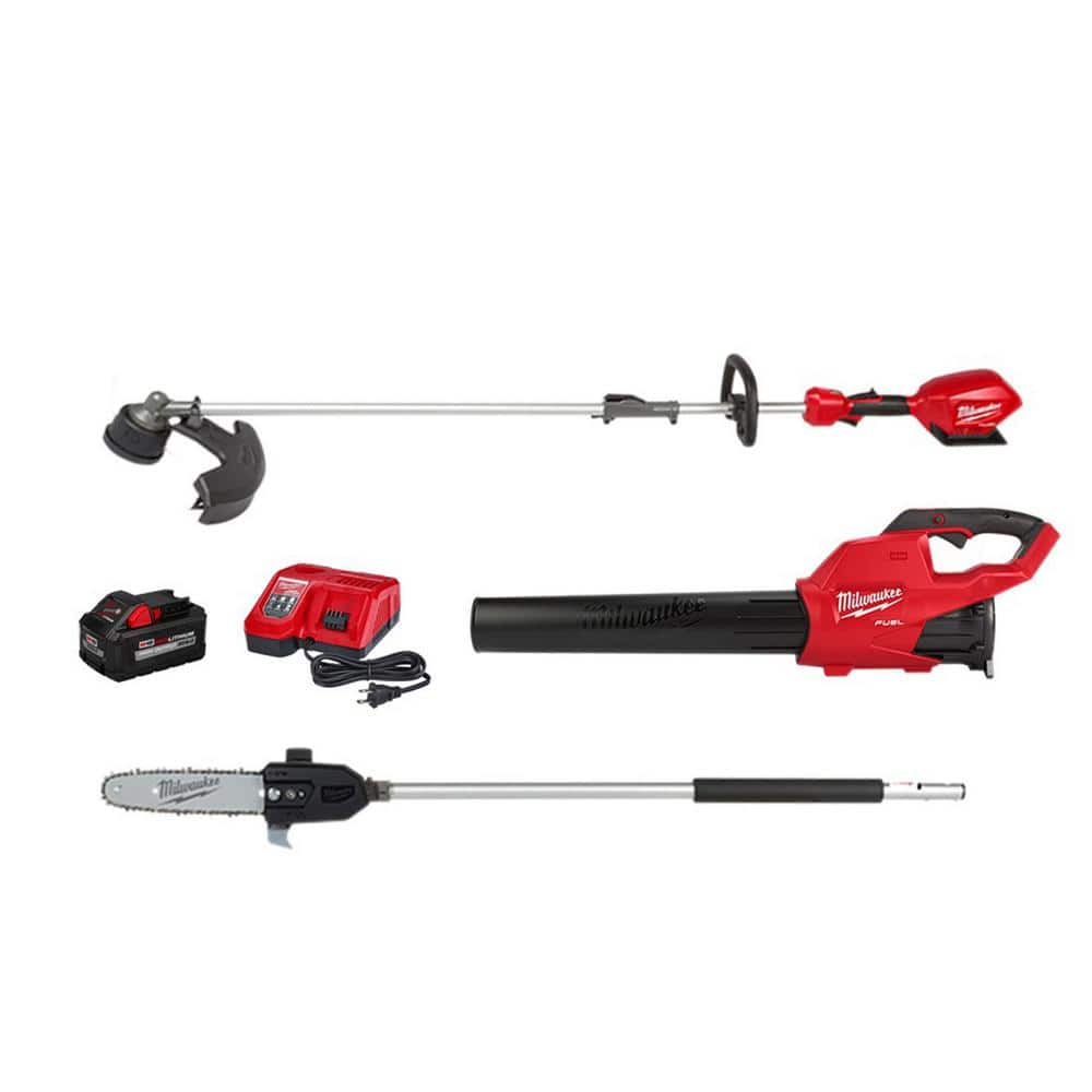 Milwaukee M18 FUEL 18-Volt Lithium-Ion Brushless Cordless QUIK-LOK String Trimmer/Blower Combo Kit w/Pole Saw Attachment (3-Tool) -  3000-21-&-POLE