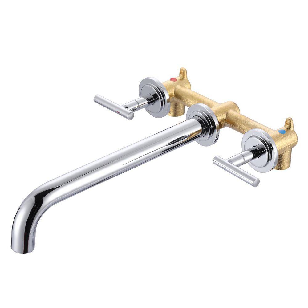 Premium Wall Mounted Double Handle Bath Faucet with Durable Brass Construction in Polished Chrome price history on PriceWatchPro