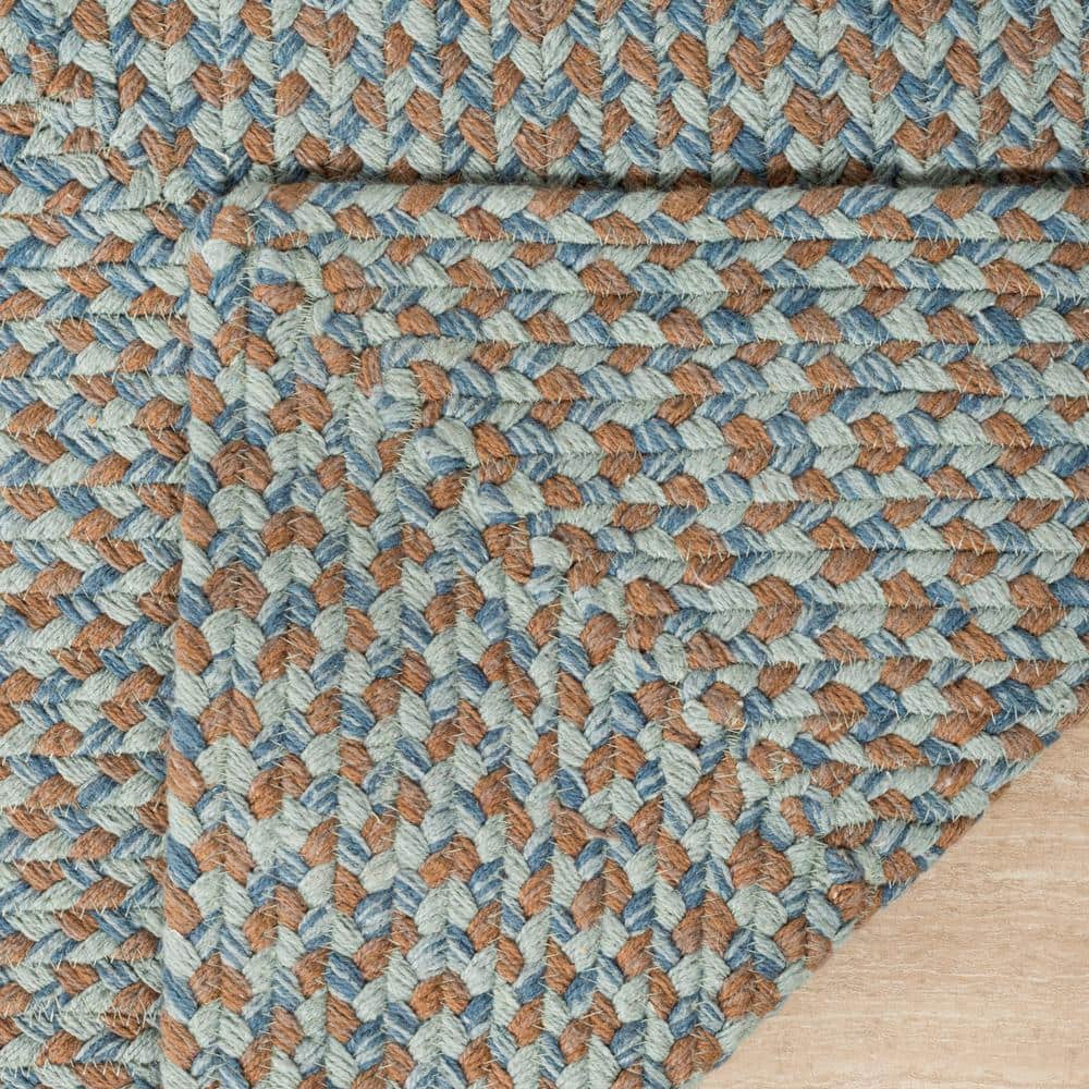 Handwoven Multi-Color Cotton and Wool Braided Runner Rug