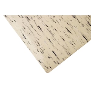 Marbleized Tile Top Anti-Fatigue Mat Tan 4 ft. x 4 ft. x 7/8 in. Commercial Mat