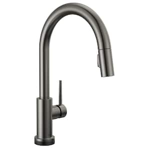 Trinsic VoiceIQ Touch2O with Touchless Technology Single Handle Pull Down Sprayer Kitchen Faucet in Black Stainless