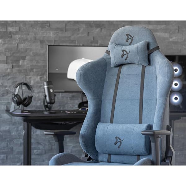 AROZZI Torretta Blue Premium Soft Fabric Gaming/Office Chair with High  Backrest, Adjustable Height, Lumbar, Neck Support TORRETTA-SFB-BL - The  Home Depot