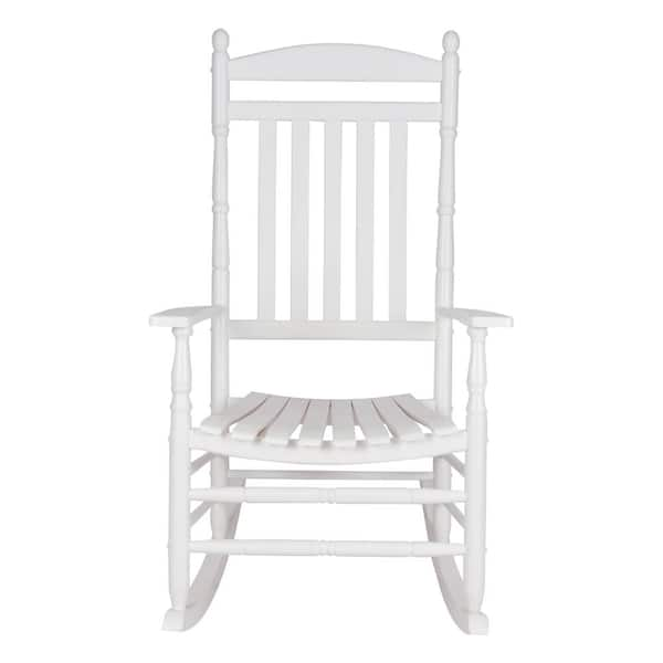 Shine Company Rhode Island Porch Rocker White Wood Outdoor Rocking Chair