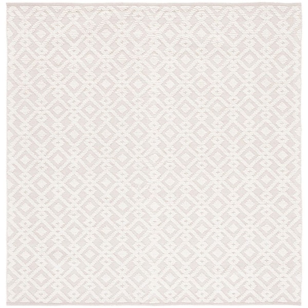 Vermont 4 ft. x 4 ft. Ivory Geometric Two-Tone Square Area Rug