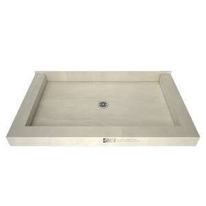 Redi Base 36 in. x 48 in. Triple Threshold Shower Base with Center Drain and Polished Chrome Drain Plate
