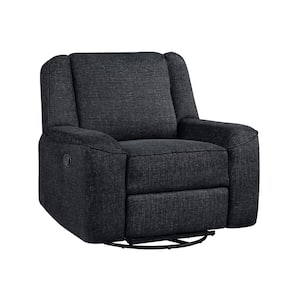 Selles Ebony Chenille Swivel Recliner