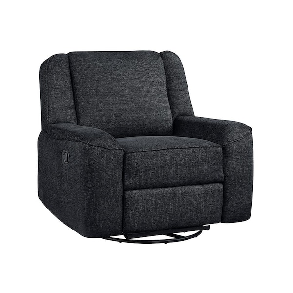 Selles Ebony Chenille Swivel Recliner