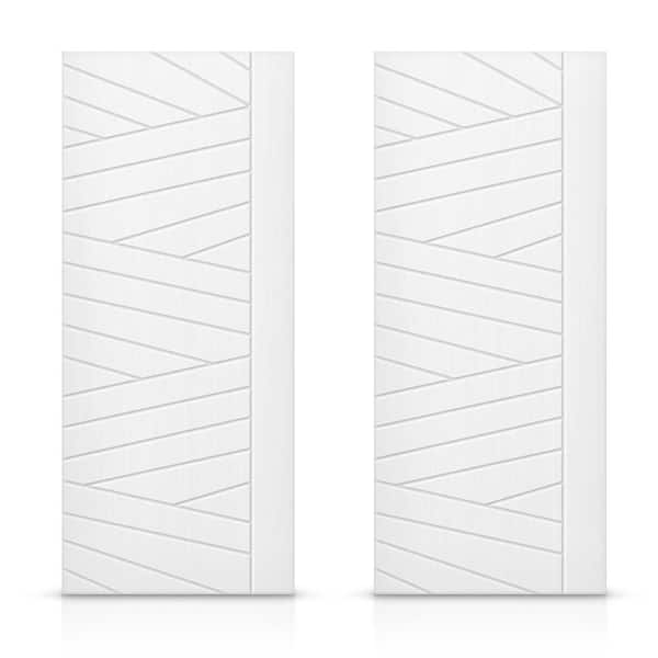 CALHOME 48 in. x 80 in. Hollow Core White Painted Composite MDF Interior Double Closet Sliding Doors