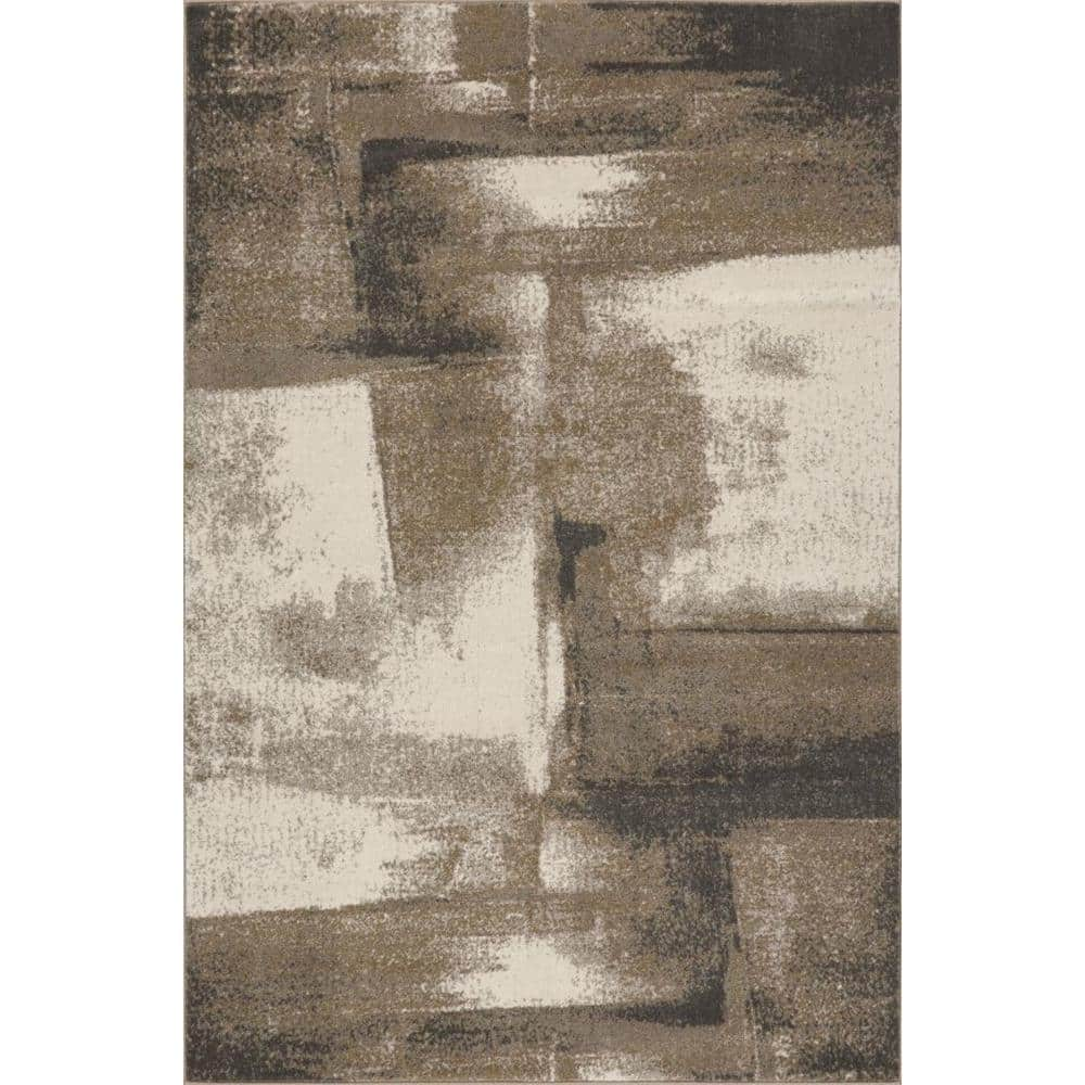 Luxe Weavers Abstract Brushstrokes Area Rug Beige 8x10  Soft Accent Carpet