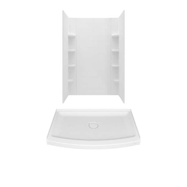 American Standard Ovation Curve 48 in. L x 30 in. W x 72 in. H Alcove Shower Kit with Shower Wall and Shower Pan in Artic White