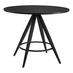 Dinos Modern Black MDF Wood Top 36.2 in. W 4 Leg Dining Table (Seats 4)