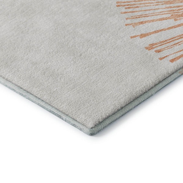 Mayfield Premium Machine Washable Indoor/Outdoor Geometric AMF642 Salmon 8 ft. x 10 ft. Area Rug