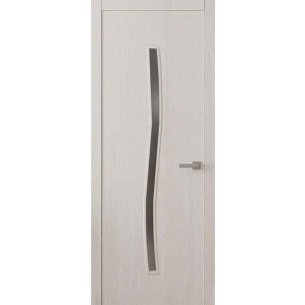 3012 18 in. x 84 in. Sold Core Ash Franko Color Wood Interior Door Kit with Quick Assemble Jamb