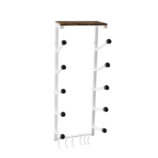 5-Layer Wall Mount Skateboard Rack, Skateboard Wall Display Hanger Racking with 6 Hooks for Home or Garage