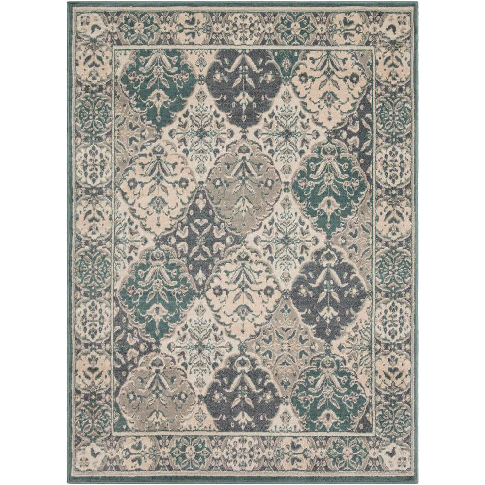 Artistic Weavers Eveline Teal 7 ft. 10 in. x 10 ft. 3 in. Oriental Area