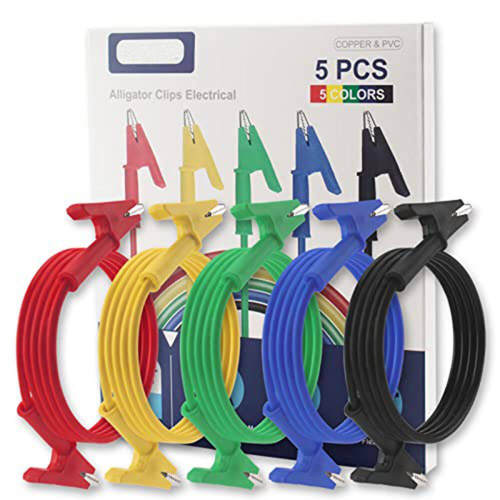 5-Piece 3.3 ft. Heavy Duty Alligator Clip Electrical Test Leads Insulated PVC Shell 15Amp Copper 1000-Volt Clips price history on PriceWatchPro