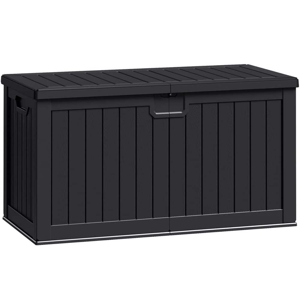 Tozey 230 Gal. Resin Storage Deck Box for Outdoor Indoor, Black T