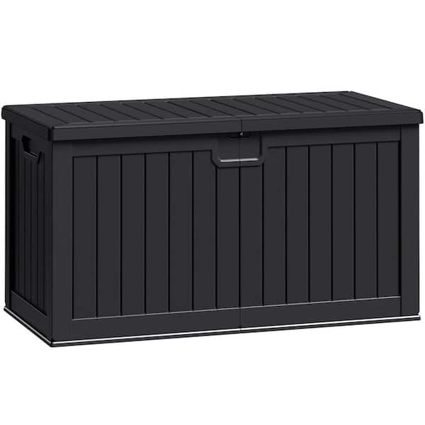 230 Gal. Resin Storage Deck Box for Outdoor Indoor, Black