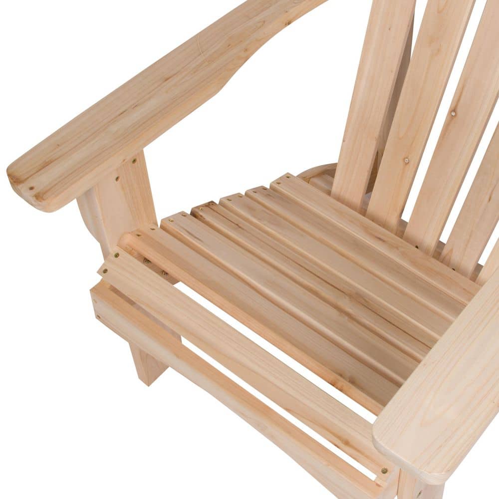 Natural Cedar Wood Adirondack Outdoor Chair with Wide Arms