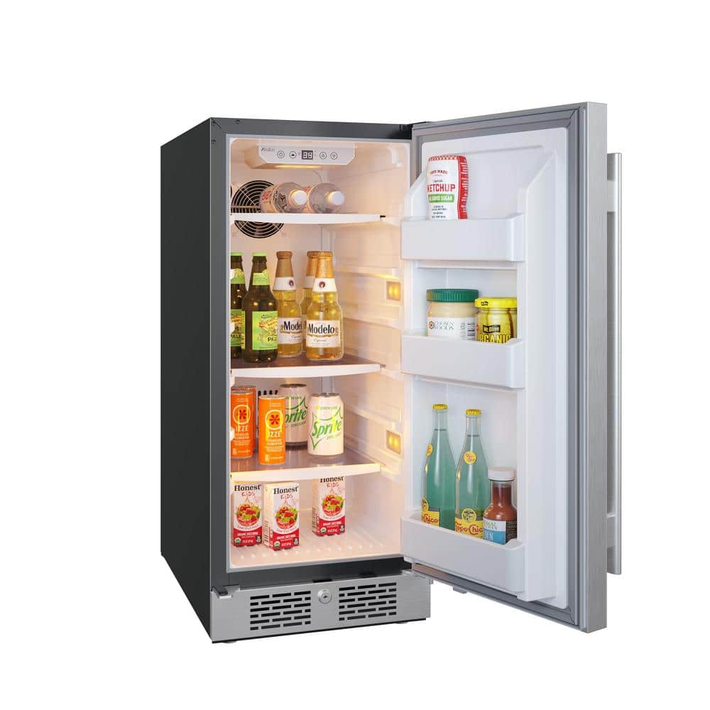 15-Inch Stainless Steel Compact Undercounter Refrigerator