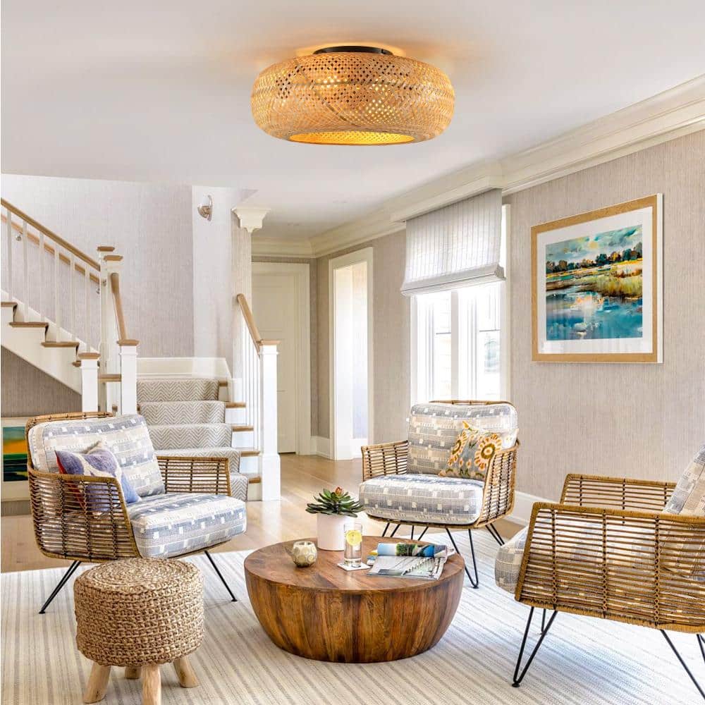 19.7 in. Brown Cage Quiet DC Motor Flush Mount LED Ceiling Fan with Remote Control 3000-6500K Dimmable price history on PriceWatchPro