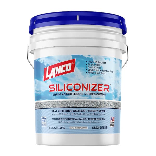 Lanco 5 Gal. Siliconizer Elastomeric Sealer Reflective Roof Coating