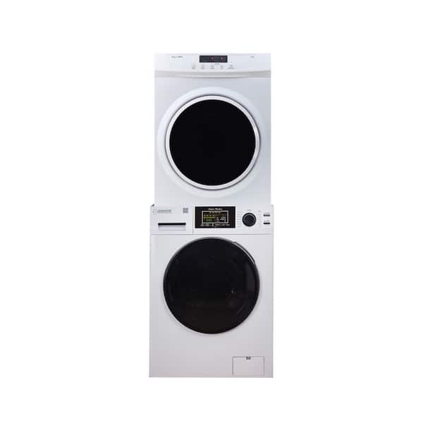 Equator 110V 1.62 cu.ft. Washer w/Pet Cycle & 110V 3.5 cu.ft. Vented Sensor/Refresh Dryer stackable Washer Dryer Combo in White