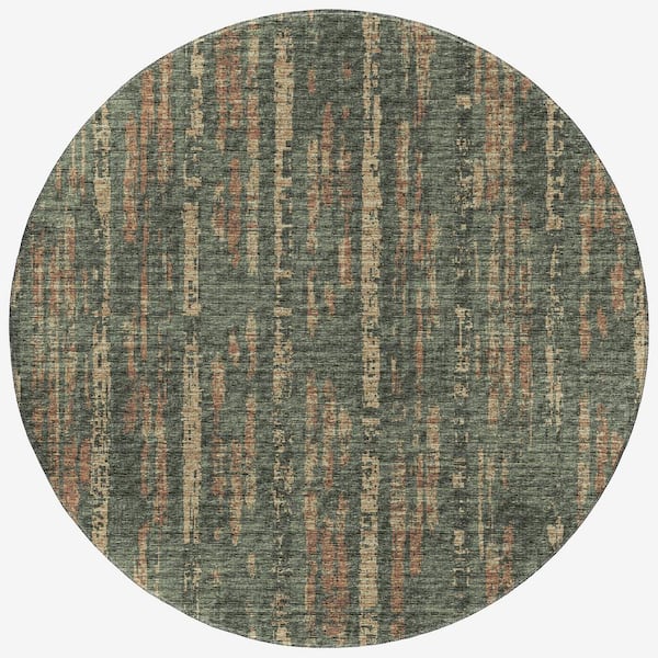 Addison Rugs Rylee Green 8 ft. x 8 ft. Geometric Indoor/Outdoor Area Rug