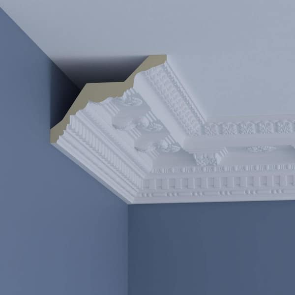 Ekena Millwork Leighton 6.75 in. D x 8.375 in. W x 96 in. L Polyurethane Crown Moulding