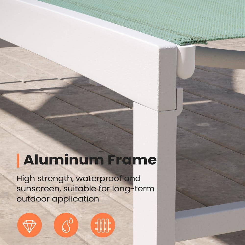 Adjustable Blue Aluminum Outdoor Chaise Lounge Chair