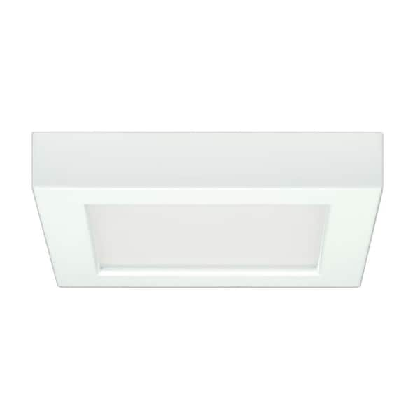 SATCO 5 in. 10.5-Watt White Integrated LED Flush Mount