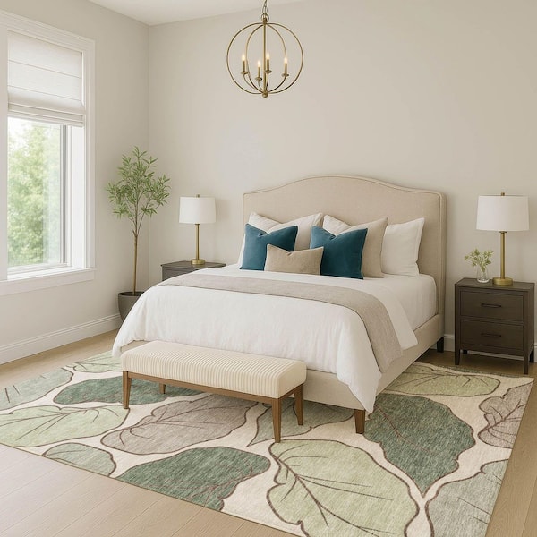 Chantille Machine Washable Indoor/Outdoor Abstract ACN2348 Basil 3 ft. x 4 ft. Area Rug