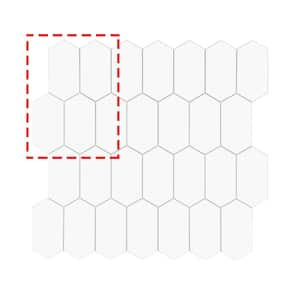 Small Long Hexagon 6 in. x 6 in. White Peel and Stick Backsplash Stone Composite Wall Tile (0.25 sq. ft.)