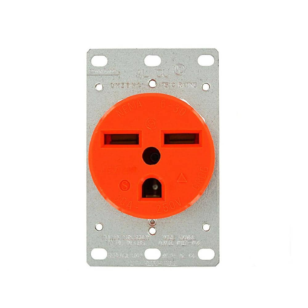 250 Volt Leviton 30 Amp Industrial Grade Flush Mounting Locking Receptacle 