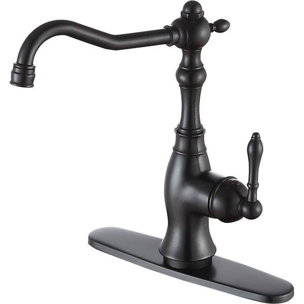 Highland Oil Rubbed Bronze Single-Handle Kitchen Faucet with Pull-out Spray
