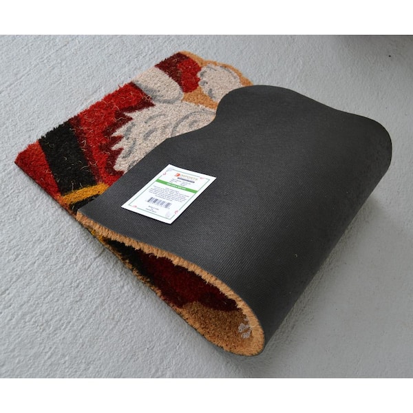 Vinyl Back Multi Colored Ho Ho Ho 30 in. x 18 in. Coir Door Mat