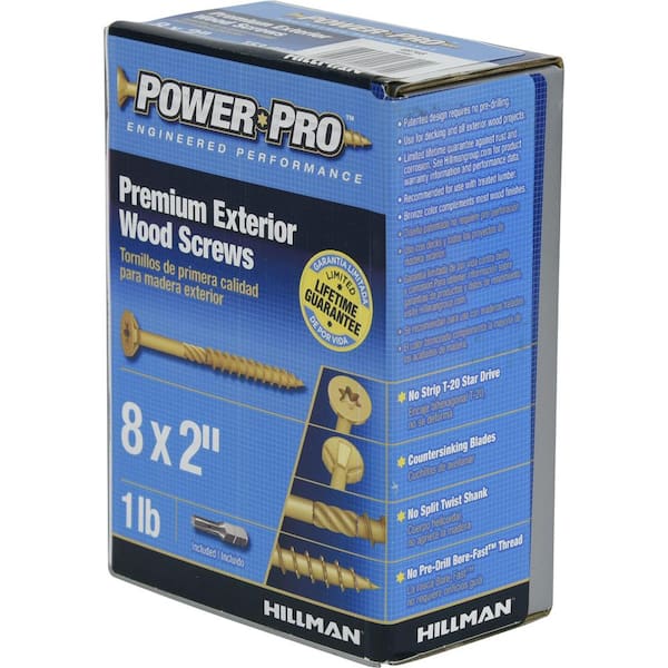 Power Pro #8 2 in. Star Flat-Head Exterior Wood Screws 48748 - The