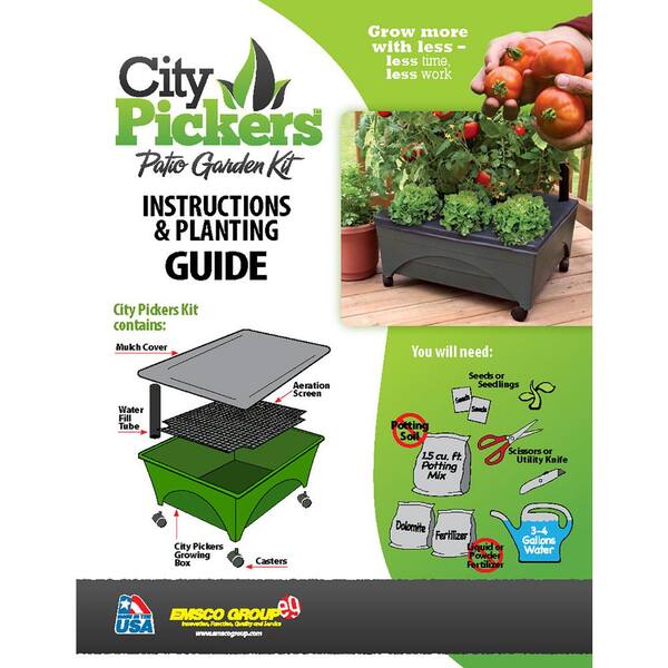 City Pickers 24 5 In X 20 Charcoal Gray Plastic Patio Raised Garden Bed Kit With Watering System And Casters 2346d The Home Depot - Plastic Patio Raised Garden Bed Kit With Watering System And Casters