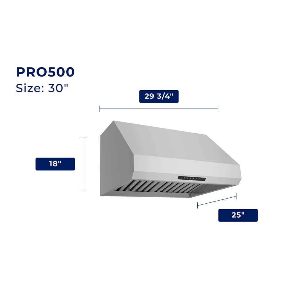 30" Stainless Steel Under Cabinet Range Hood with Smart App Control