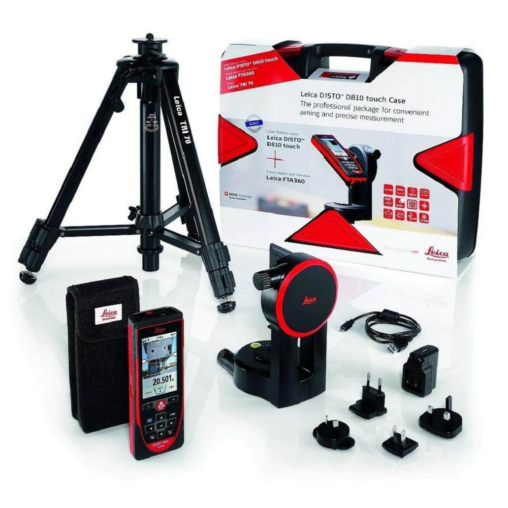 Leica Disto D810 Touch Laser Distance Meter D810 with Tripod and Adapter  806648 - The Home Depot